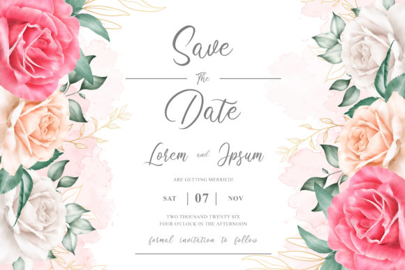 Elegant Creamy Watercolor Floral Frame