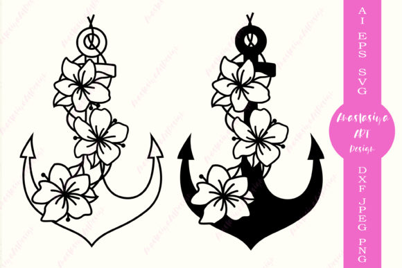 Floral Anchor Silhouette: A Versatile Design Element
