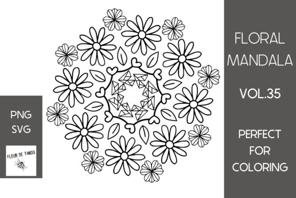 Floral Mandala Vol.35: A Versatile Design for Creative Projects