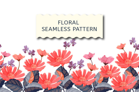 Floral Seamless Border with Red Flowers: A Versatile Design for Your Creative Projects