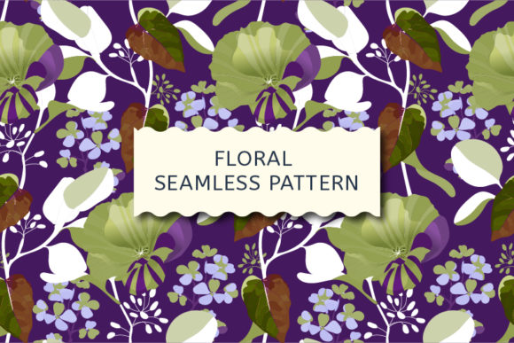 Floral Seamless Pattern. Autumn Mallow