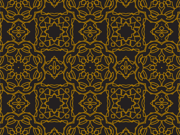 Pattern Gold Floral and Square Ornaments: A Versatile Design Element