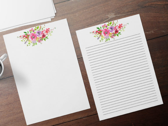 Pink Watercolor Floral Stationary Set: A Delightful Addition to Your Writing and Crafting