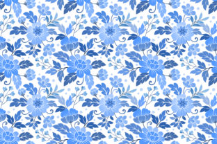 Unlocking Creativity with Seamless Floral on Blue Background: A Versatile Design Solution