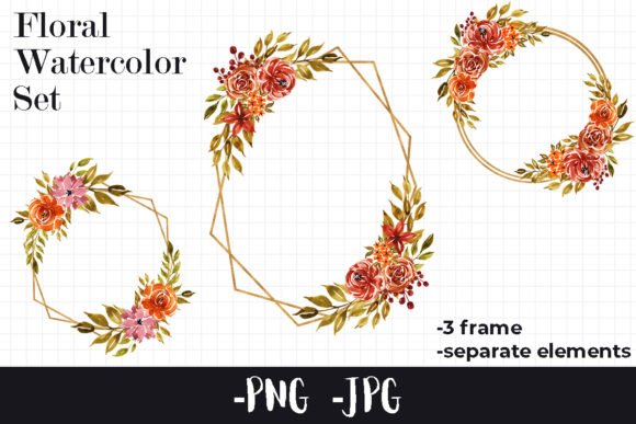 Watercolor Floral Autumn Frame Set: A Versatile and Elegant Design Solution